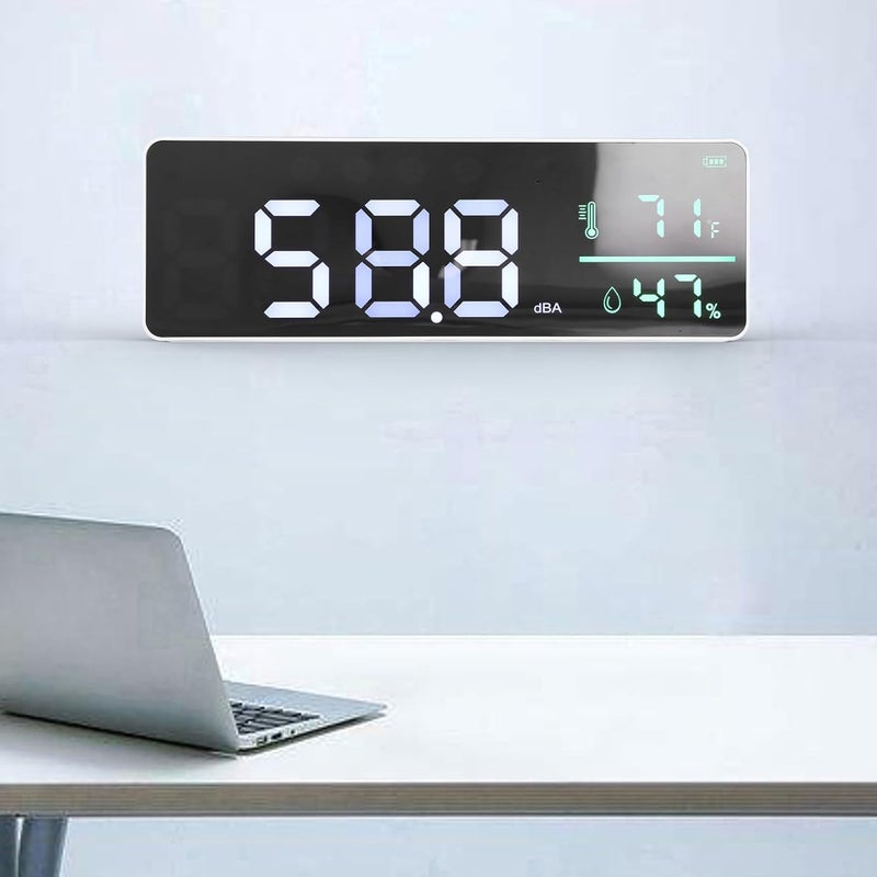 3 In 1 Decibel Meter Sound Level Reader With Temperature Humidity Sensor LED Display - Image 3