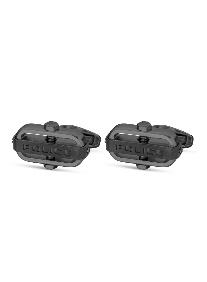 POLICE Screw Gunmetal and Black Stainless Steel Cufflinks for Men