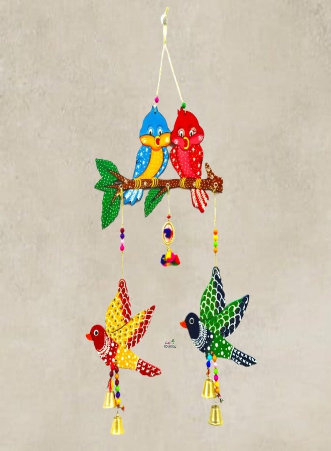 NOKHWAL Hanging Bird Couple Handmade Birds for Main Door Garden Decorative Wall Hanging Office Balcony Decoration Hanging Decorative Items for Holl Room Wall Décor Decorative for Home - Image 1