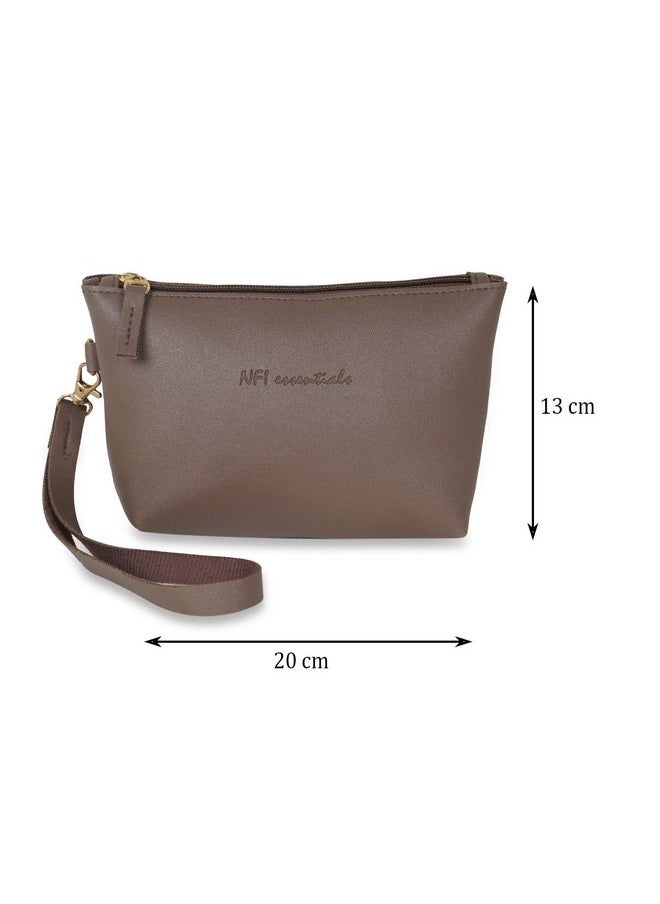 NFI essentials NFI essentials PU Makeup Pouches for Stylish Women, Makeup Bag Accessories, Travel Cosmetic Bags, Make Up Pouch  - Image 4