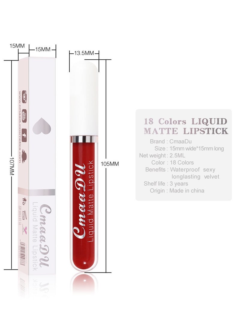 CmaaDu 1pc Liquid Lipstick Lip Gloss, Waterproof Nude Lipstick, Non Fade Long Lasting Color Matte, Natural Formula Hydrating Lip Liner Pens for Multiple Occasions, (Color Matte Lip Gloss_05) - Image 4