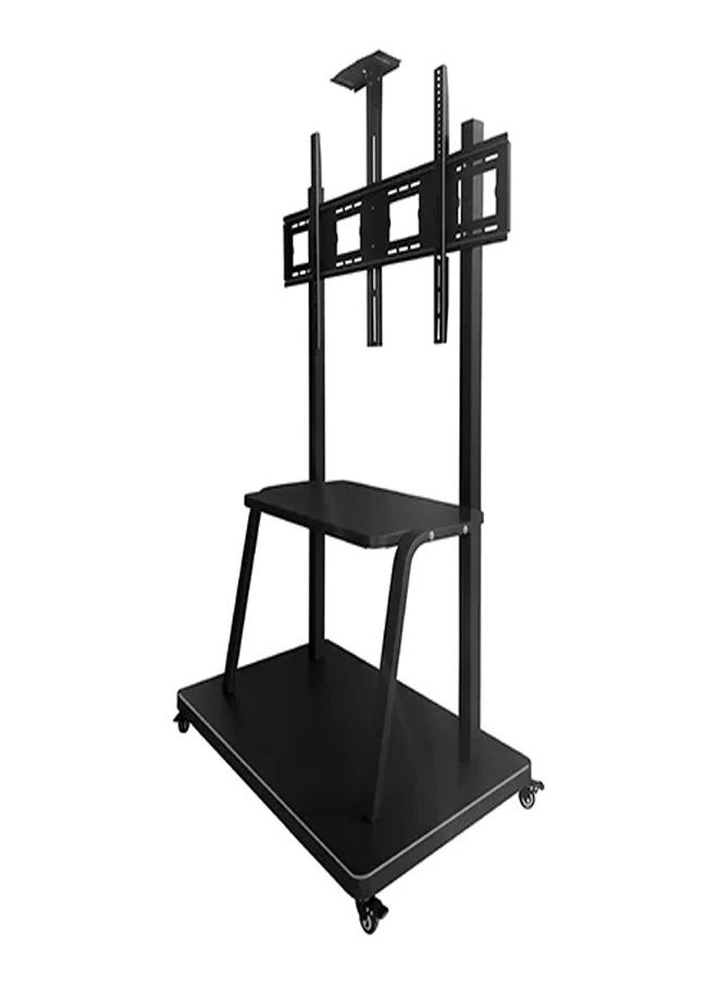 Skill Tech SH 2100FS Heavy Duty Mobile TV Cart for 55–120 Inch Screens, VESA 1200x600mm, Max Load 200kg – Rolling TV Stand with Adjustable Height  Black  - Image 2