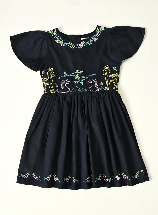 BELLA MODA Embroidered A-Line Dress - Image 2