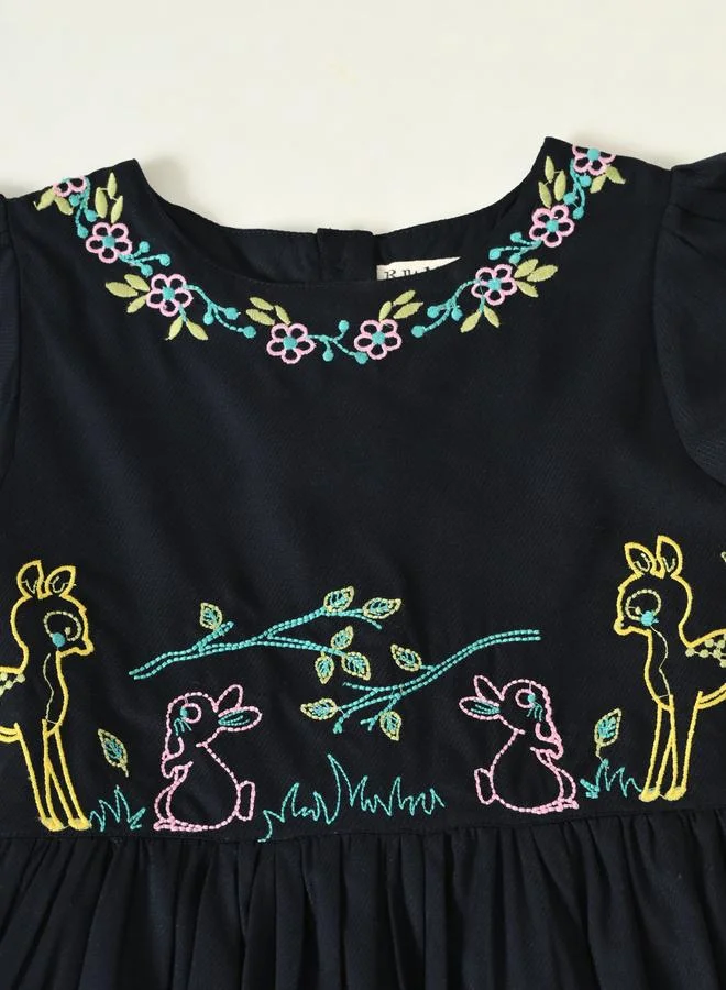 BELLA MODA Embroidered A-Line Dress