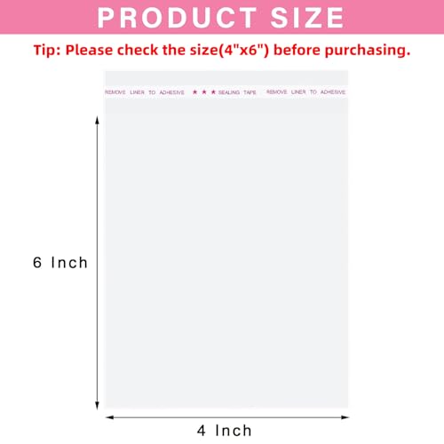 Morepack Clear Self Sealing Cellophane Bags,4X6 Inches 200 Pcs Cookie Bags Resealable Cellophane Bag For Packaging Cookies,Gifts- Plastic - Image 2