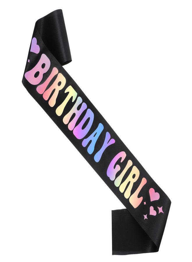 Xyembu Birthday Girl Sash with Iridescent Foil, Happy Birthday Sash, Party Favors Supplies and Decorations for Official Teenager Sweet 16, 18th 21st 30th 40th 50th Birthdays Party - Image 1