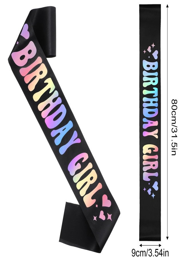 Xyembu Birthday Girl Sash with Iridescent Foil, Happy Birthday Sash, Party Favors Supplies and Decorations for Official Teenager Sweet 16, 18th 21st 30th 40th 50th Birthdays Party - Image 5