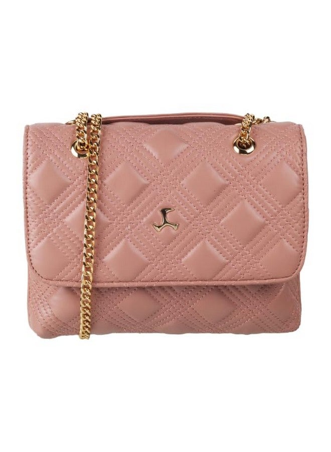 Mochi Women Peach Quilted Elegant Sling Bag (66-41) - Image 1