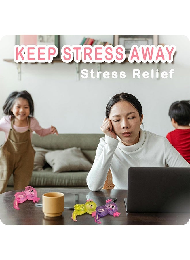 Axolotl Stress Balls for Adults & Kids (1PCS) Cartoon Squishy Fidget Toys Sugar Squishy Balls for Kids Stress Relief Animals Toys Party Favors Easter Basket Stuffers (Purple) - Image 5