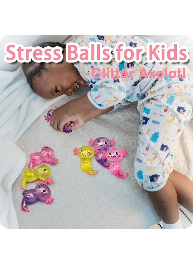 Axolotl Stress Balls for Adults & Kids (1PCS) Cartoon Squishy Fidget Toys Sugar Squishy Balls for Kids Stress Relief Animals Toys Party Favors Easter Basket Stuffers (Purple) - Image 4