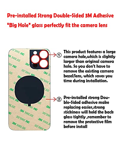 GUPFIX Back Glass Replacement for iPhone 13 Pro with Repir Tools, Big Hole Rear Back Cover Glass Replacement All Carriers with Pre-Installed Adhesive and Repairing Tool Kits (Sierra Blue) - Image 3