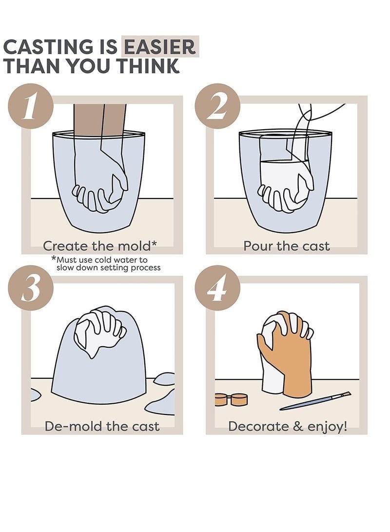 Baby Keepsake Hand Casting Kit, Kids Keepsake Sculptures, Infant Hand Foot Molding, Plaster Hand Moldings Casting Kit for First Birthday Newborn Gifts Kids - Image 3