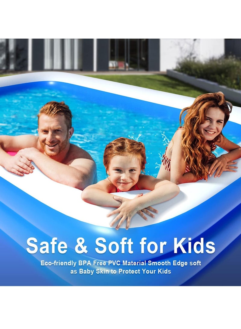 VUCATIN Inflatable Swimming Pool Thickened Full-Sized Above Ground Kiddie Inflatable Family Swimming Lounge Pool Outdoor Toys for Kids & Adults Blow up Pool for Backyard Patio (388*195*60cm（L x W x H）) - Image 4