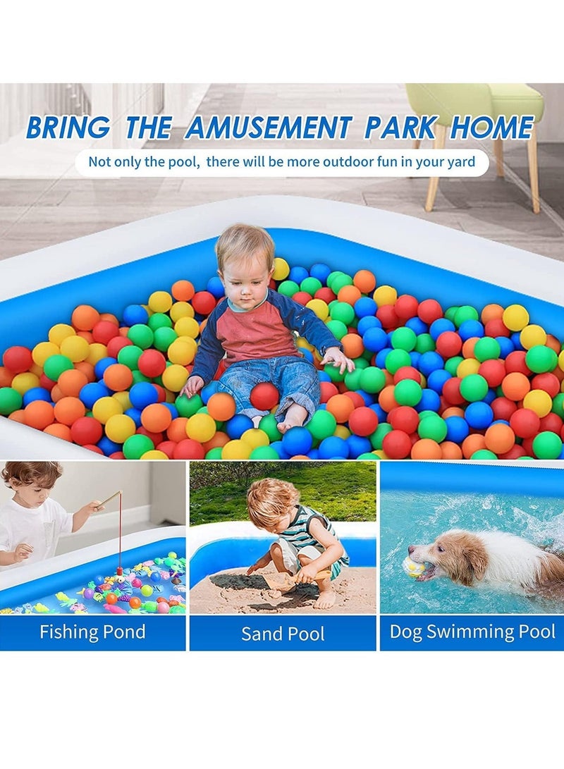 VUCATIN Inflatable Swimming Pool Thickened Full-Sized Above Ground Kiddie Inflatable Family Swimming Lounge Pool Outdoor Toys for Kids & Adults Blow up Pool for Backyard Patio (388*195*60cm（L x W x H）) - Image 5