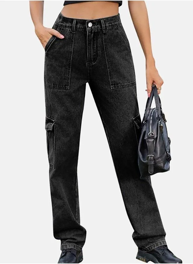 يونيكي Black Straight Fit Jeans