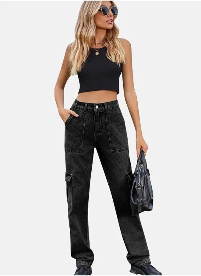 يونيكي Black Straight Fit Jeans