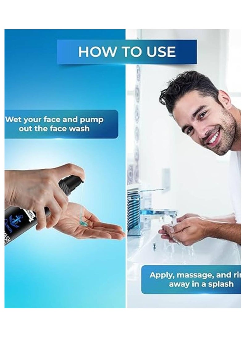 MUUCHSTAC Muuchstac Ocean Face Wash for Men | Fight Acne & Pimples, Brighten Skin, Clears Dirt, Oil Control, Refreshing Feel - Multi-Action Formula (100 ml)  - Image 3