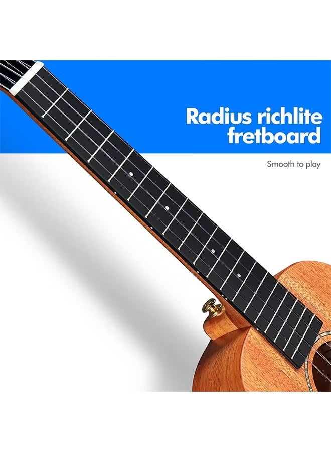 Enya Concert Ukulele 23-inch Solid Mahogany Ukulele, Suitable for Beginners and Adults - Ukulele Set (EUC-MS) - Image 4