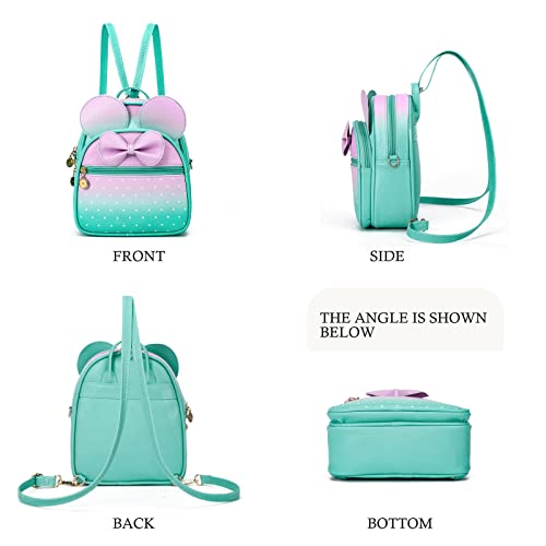 KL928 Girls Mini Backpack Bowknot Polka Dot Cute Small Daypacks Convertible Shoulder Bag Purse for Women - Image 5