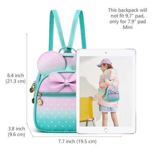 KL928 Girls Mini Backpack Bowknot Polka Dot Cute Small Daypacks Convertible Shoulder Bag Purse for Women - Image 2
