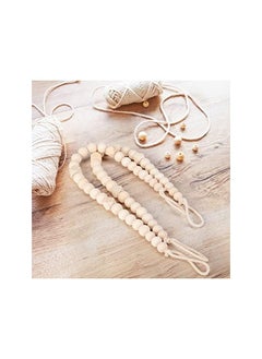 The Bros Wood Bead Curtain Tiebacks, Set of 6 Curtain Holdbacks for Thin or Thick Window Draperies, Boho Farmhouse Curtain Tiebacks with Hooks, Curtain Tie Backs for Home Office Room Decor  - Image 5