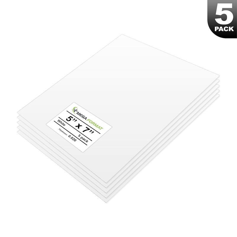 MEGA FORMAT White Polystyrene Flexible Plastic Board Sheet 5" x 7" inches (.020 Thick) Styrene Sheet, Ideal for Modeling Projects, Displays,Crafts, Durable Plastic Sheet (5-Pk) - Image 3