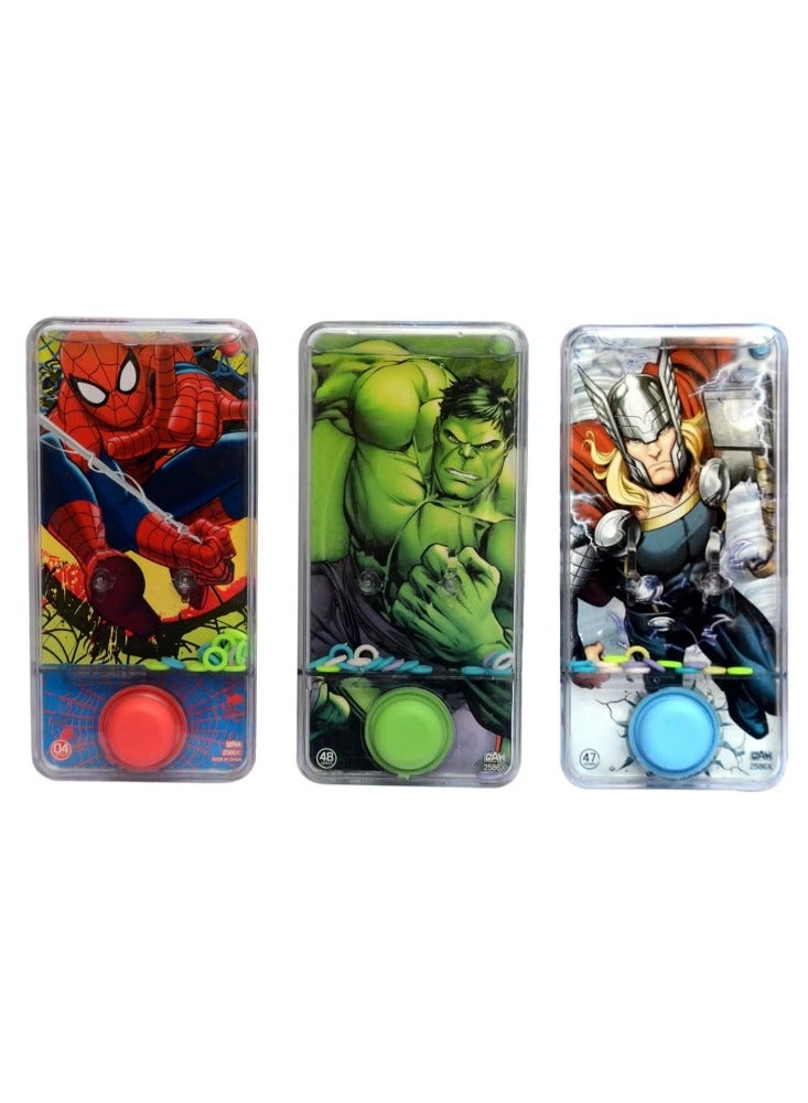 ألعاب سبايدر ثور هالك المائية للأطفال، ألعاب حلقات وقت المرح المائية المحمولة باليد، هدية عيد ميلاد لطيفة للأطفال، ألعاب حلقات الماء المنتقمون (عبوة من 3) - Image 1