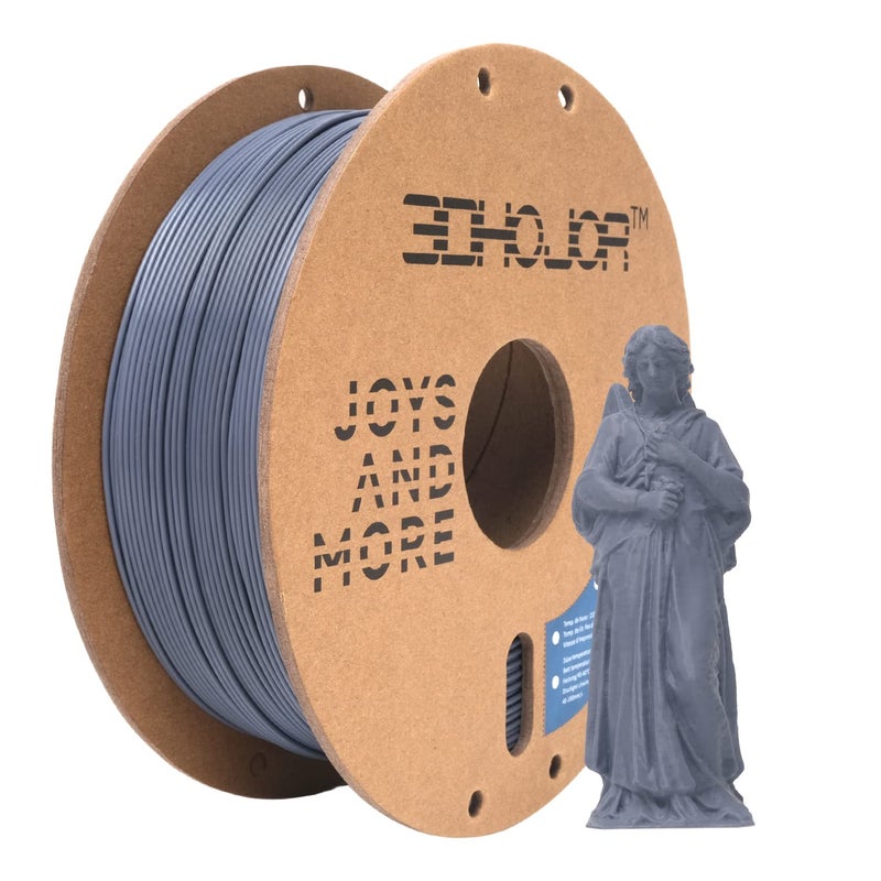3DHoJor PLA Pro (Plus) Filament 1.75mm, 3D Printer Filament PLA+, Cardboard Spool 3D Printing Filament, Dimensional Accuracy +/- 0.03 mm, Grey, 1kg - Image 1