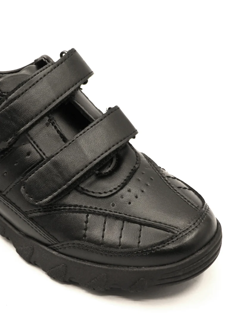 Geoomnii Boys School Shoes – Durable Black Formal Uniform Footwear for Kids | Anti-Slip Sole, Cushioned Insole, Easy Closure | Ideal for Daily Use & School Activities