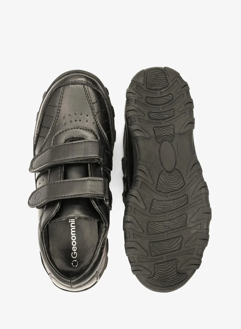 Geoomnii Black Boys School Shoes – Durable Black Formal Uniform Footwear for Kids | Anti-Slip Sole, Cushioned Insole, Easy Closure | Ideal for Daily Use & School Activities for Men | Best Price UAE