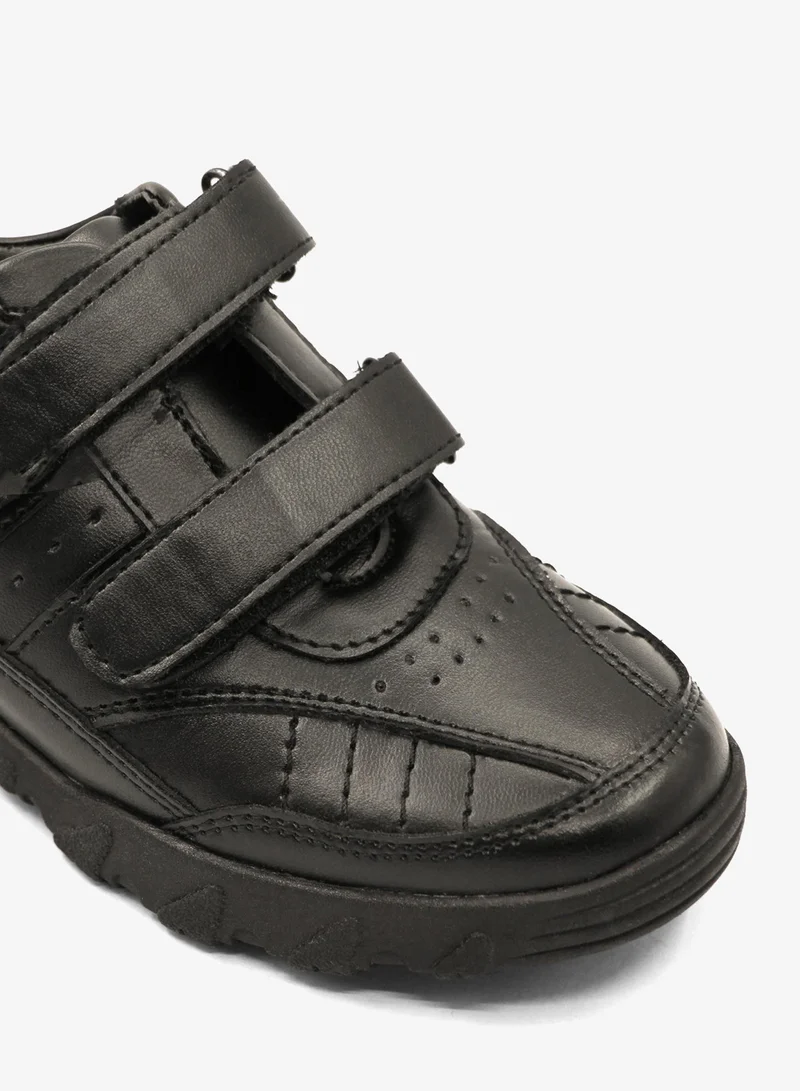 Geoomnii Black Boys School Shoes – Durable Black Formal Uniform Footwear for Kids | Anti-Slip Sole, Cushioned Insole, Easy Closure | Ideal for Daily Use & School Activities for Men | Best Price UAE