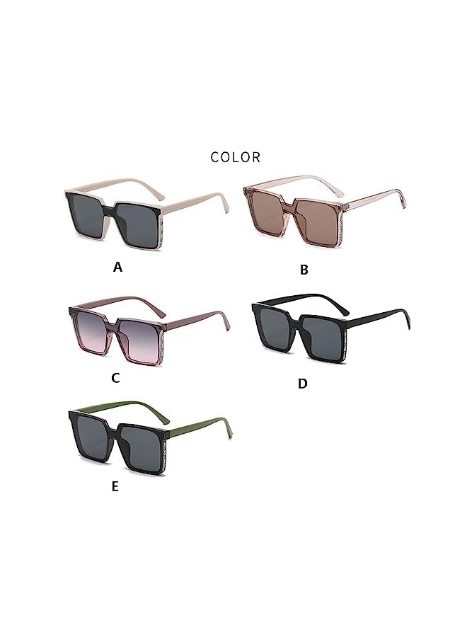 Goodern Polarized Sunglasses Men Women, Fashion Trendy Classic Square Sun Glasses Sun Light Protection Shades,Oversized Riding Sunglasses Ladies Sun Glasse,Sparkling Rimmed Frame Driving Sun Glasse-D - Image 3