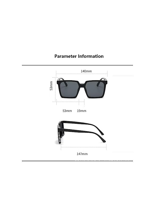 Goodern Polarized Sunglasses Men Women, Fashion Trendy Classic Square Sun Glasses Sun Light Protection Shades,Oversized Riding Sunglasses Ladies Sun Glasse,Sparkling Rimmed Frame Driving Sun Glasse-D - Image 4