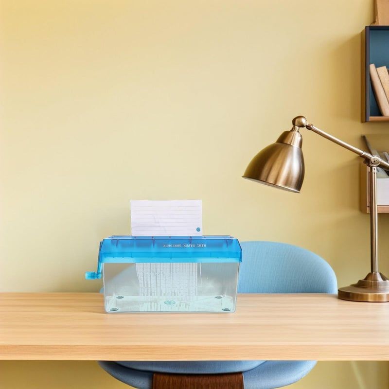 Manual Paper Shredder Portable Hand Crank Desktop Document Shredder with Sturdy PP Steel Build - Image 5