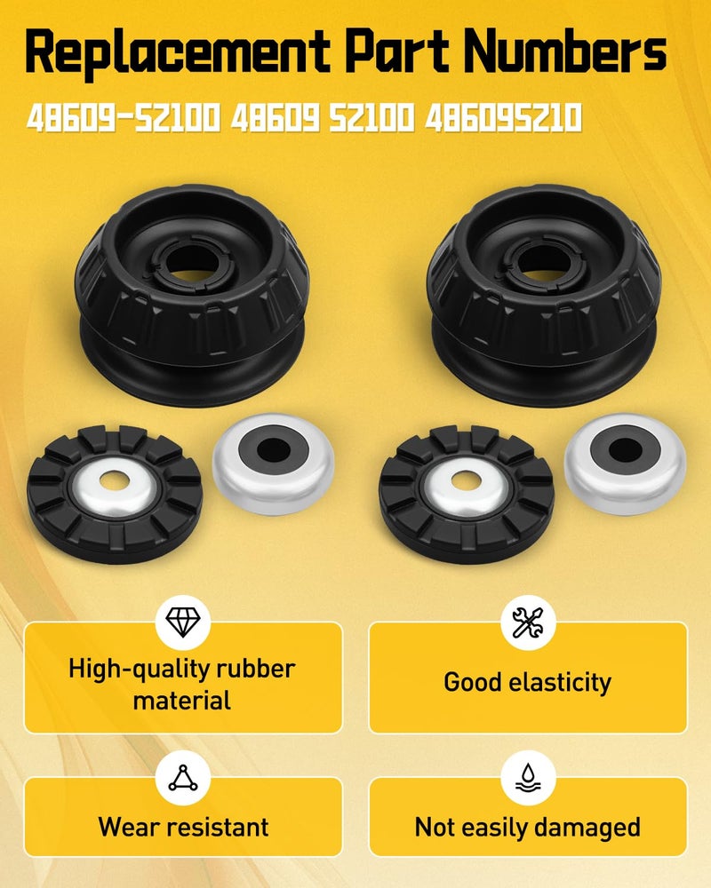 Vudajuley Front Strut Shock Mount Set with Bearing Fit For Scion xD 1.8L 2008-2014, Fit For Toyota Yaris 1.5L 2006-2017, Fit For Toyota Prius C 1.5L 2012-2019 Replace 48609-52100 48609 52100 4860952100, 2Pcs - Image 5