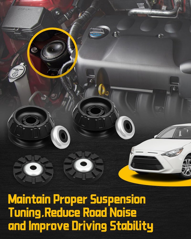 Vudajuley Front Strut Shock Mount Set with Bearing Fit For Scion xD 1.8L 2008-2014, Fit For Toyota Yaris 1.5L 2006-2017, Fit For Toyota Prius C 1.5L 2012-2019 Replace 48609-52100 48609 52100 4860952100, 2Pcs - Image 4
