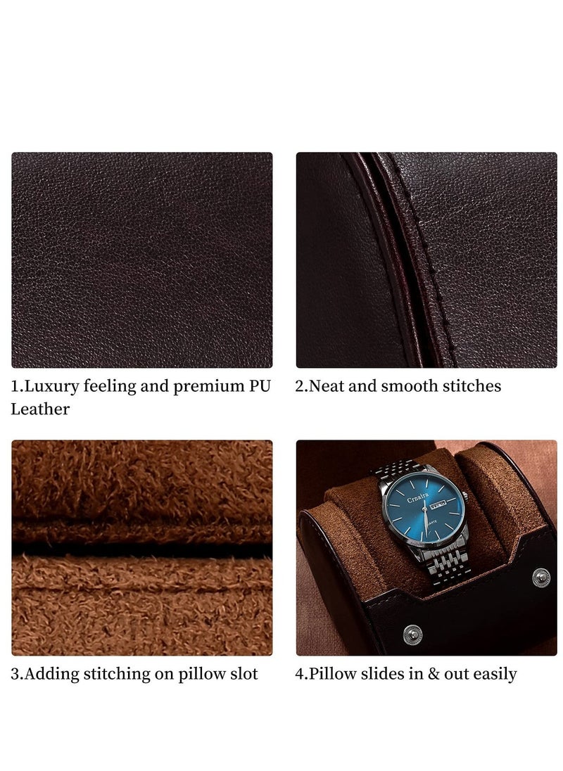 Watch Roll Travel Case Watch Box Organizer for Men Watch Display Storage Portable Watch Rolls PU Leather Cases