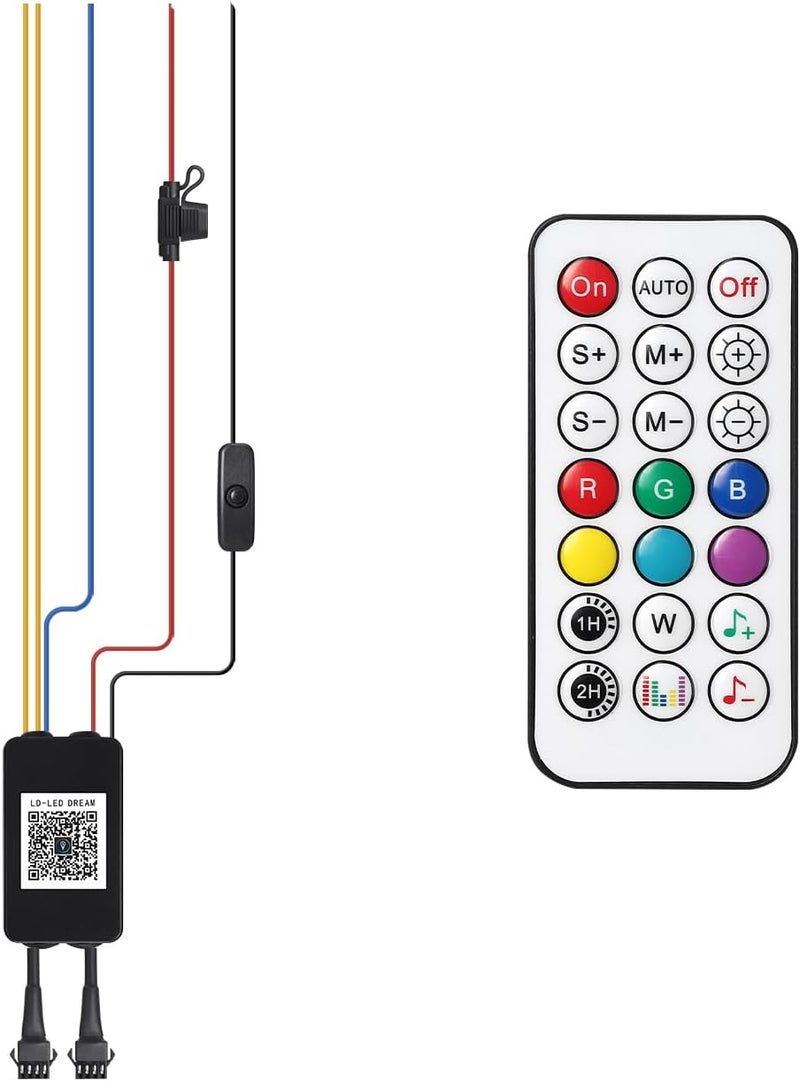 ZONECONA Dreamcolor Motorcycle RGB LED Lights Controller with APP/RF Remote - Image 1