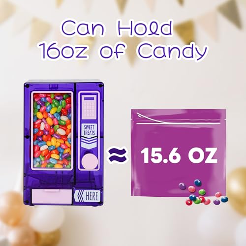 YOBRO Candy Dispenser, Cute Vending Machine for Desktop, Manual Candy Machine, Dispense Mini Candies, Birthday&Christmas Gift for Girls, Gift for Friends Girlfriends (Violet) - Image 5
