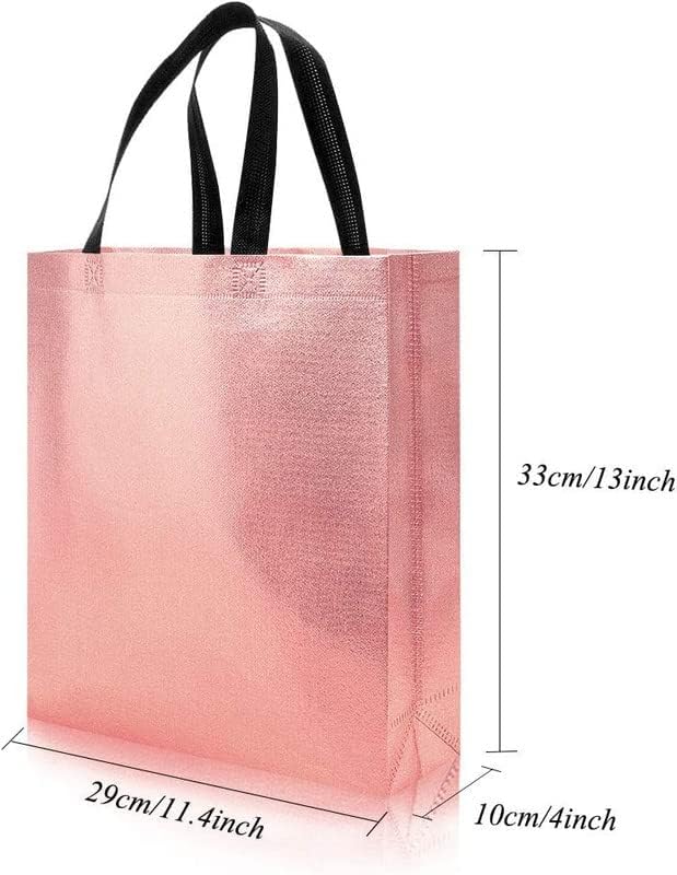 Evafly Gift Bag Medium Size Pack of 20 L12xW13xH4 inchResuable NonWoven Shiny Metallic LaminatedHaldi Kumkum Return Gifts Jute Bags for Return GiftReturn Gift For Birthday Rose Gold - Image 2