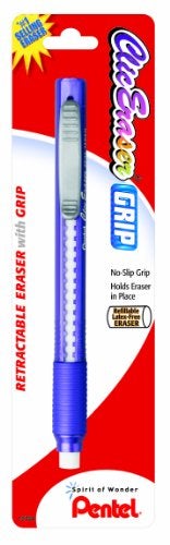 Pentel ممحاة بنطل كليك القابلة للسحب مع مقبض، أسطوانات متنوعة، عبوة واحدة (ZE21TBP) - Image 4