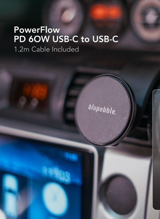 blupebble NaviMag Mount Pro Magnetic Wireless Car Charger | 15W Fast Charging MagSafe Mount with LED Ring Light – Dashboard & Windshield Compatible for iPhone 16/15/14/13 Series - Image 4