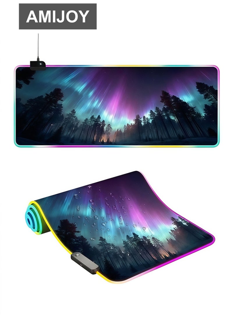 AMIJOY RGB Gaming Mouse Pad 900 x 400 x 3mm, Large Mouse Pad Extended XXL, 13 Lighting Modes, Waterproof Non-Slip Rubber Base Gaming Mouse Pad for PC Laptop Desk Keyboard - Image 1