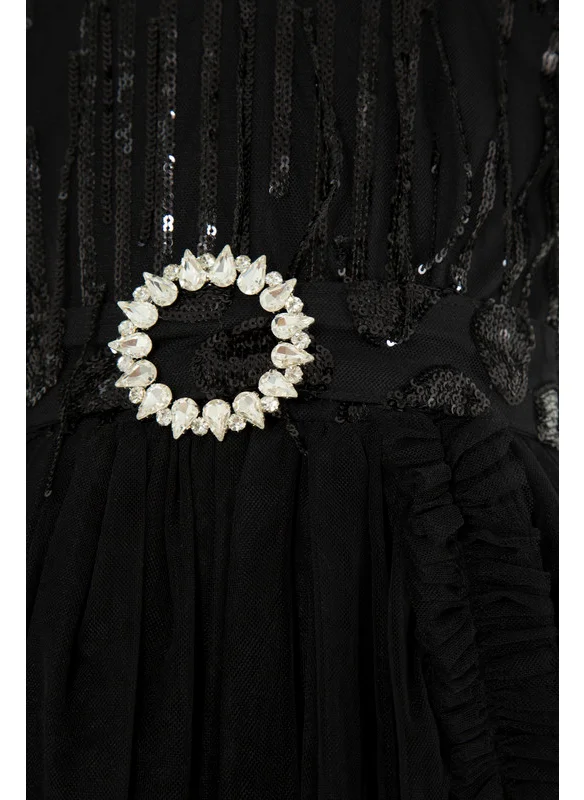 Amri Layered Sequins And Tulle Frock