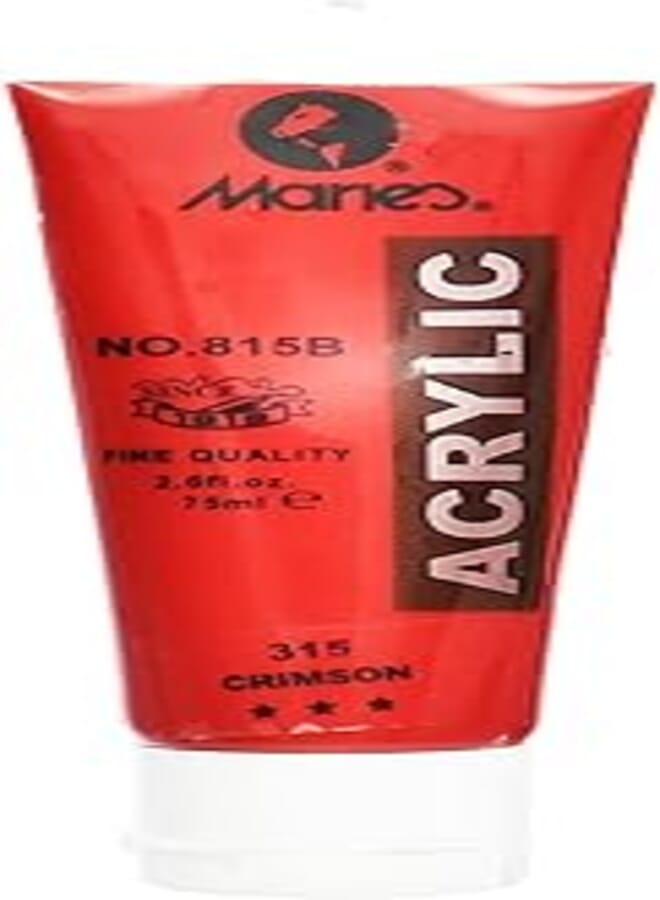 Maries 815B (315) High Quality Acrylic fine Colour 75 ml For Adults, Art Supplies, Perfect Starter Kit for Painting - Crimson