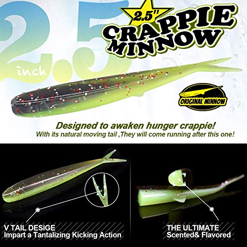 XFISHMAN Crappie-Baits- Plastics-Jig-Heads-Kit-Shad-Minnow-Fishing-Lures-for Crappie-Panfish-Bluegill-40-Piece Kit - Image 2