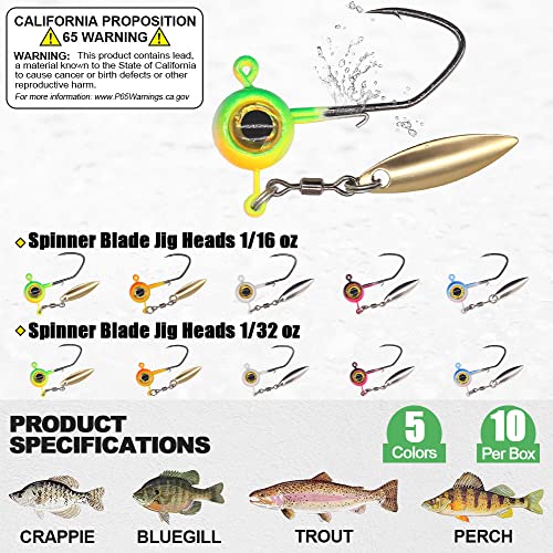 XFISHMAN Crappie-Baits- Plastics-Jig-Heads-Kit-Shad-Minnow-Fishing-Lures-for Crappie-Panfish-Bluegill-40-Piece Kit - Image 4