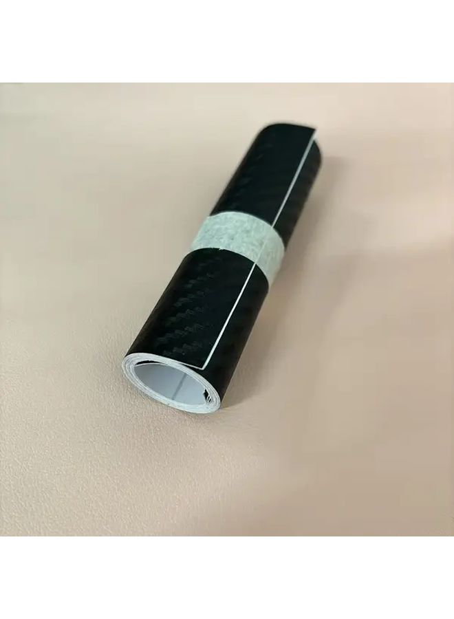 3D Nano Carbon Fiber Car Door Edge Protector PVC Film 3 93in X 39 37in Black - Image 4