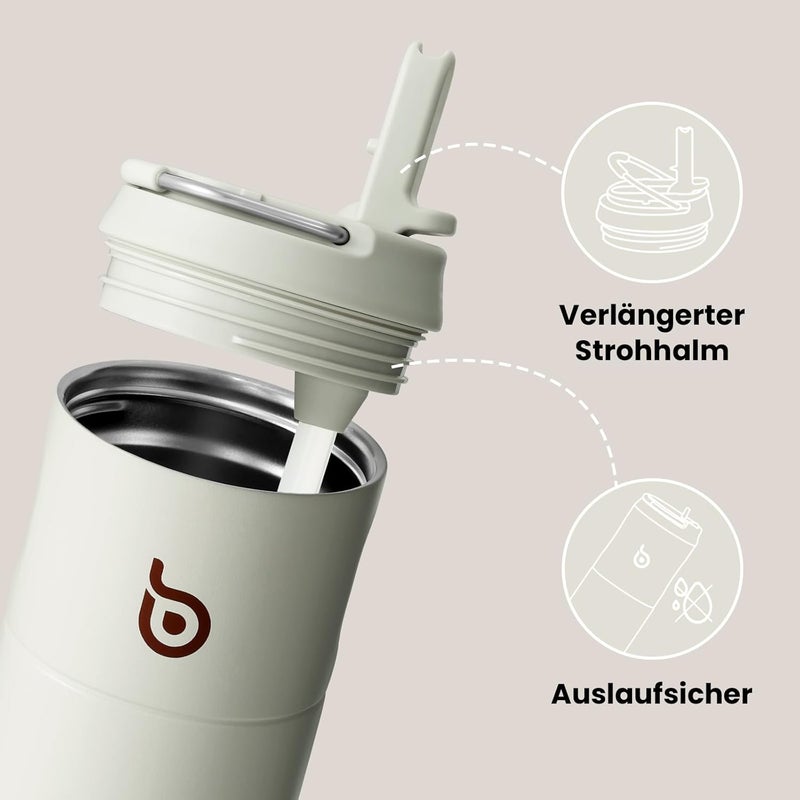 bottle bottle زجاجة زجاجة مصنوعة من الفولاذ المقاوم للصدأ مع قشة، 500 مل، زجاجة مياه رياضية مانعة للتسرب - Image 5