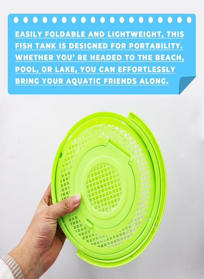 MHLLGN Foldable Small Aquarium, Portable Fish Tank, Fish Transport Container, Plasitc Fish Bowl, Beginner Tank, Great Concept for Catching and Release Critters, Beach, Pool and Lake (Green, Large) - Image 5